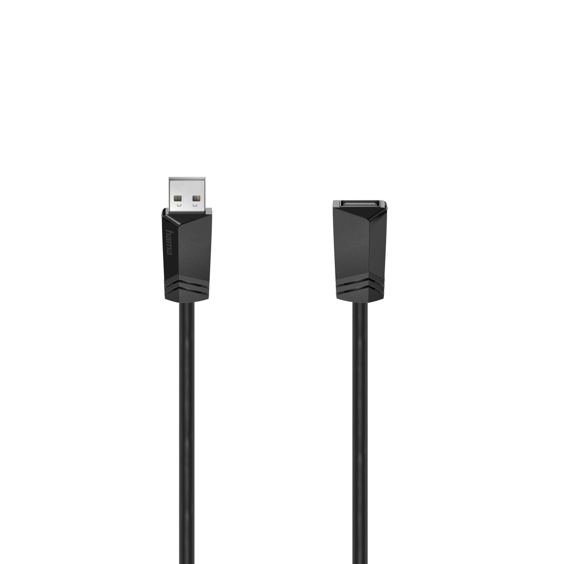 Удължителен кабел HAMA, USB-A женско - USB-A мъжко, 5 м, екраниран, черен