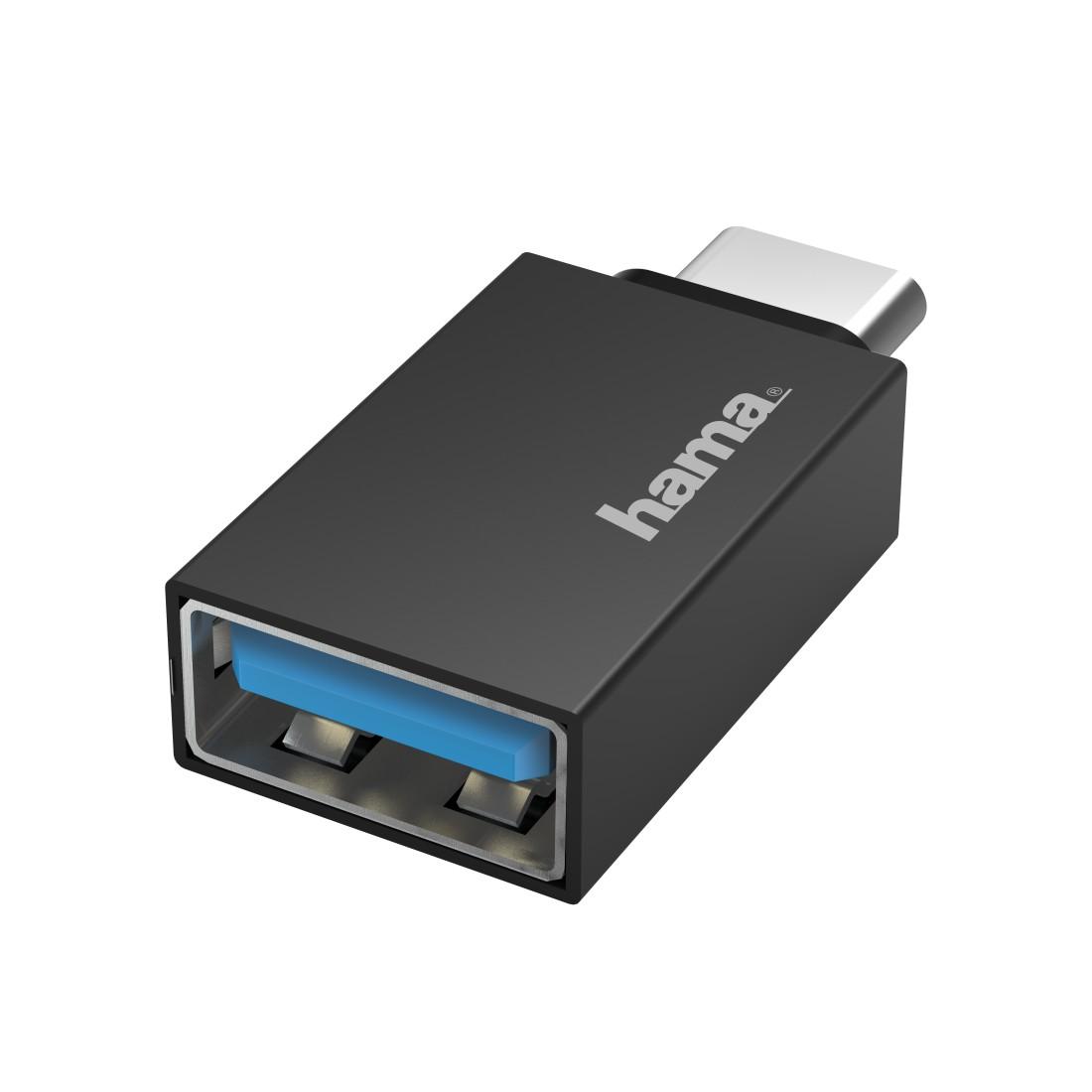 Адаптер HAMA OTG USB-C мъжко-USB 3.2 Gen 1 A женско, 5Gbit/s Черен