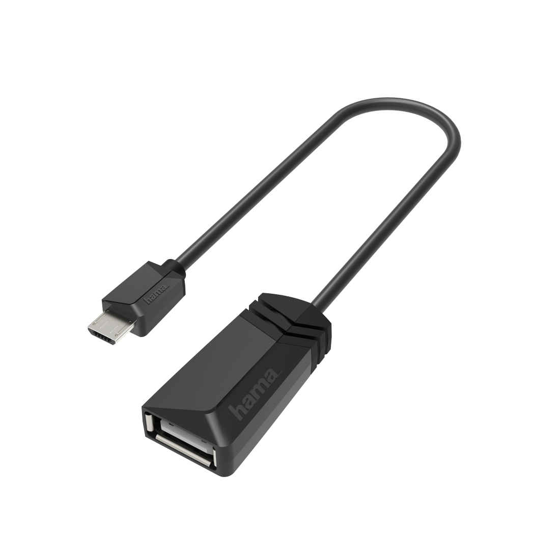 Кабел HAMA, USB 2.0 OTG micro USB - женско USB 2.0, 480 Mbit/s, Черен-1