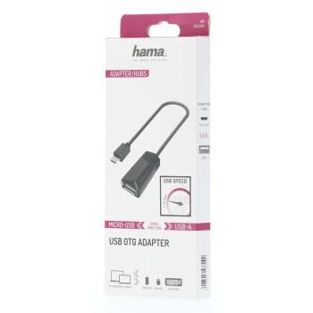 Кабел HAMA, USB 2.0 OTG micro USB - женско USB 2.0, 480 Mbit/s, Черен-2