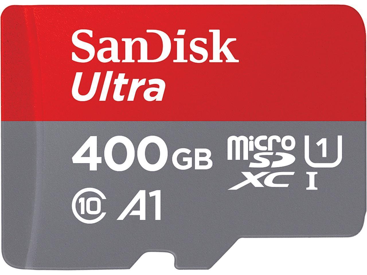 Карта памет SANDISK Ultra microSDHC, 400GB, A1, UHS-I, U1, Class 10, 120MB/s, Адаптер-1