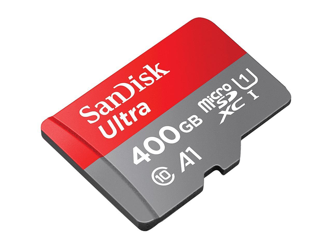 Карта памет SANDISK Ultra microSDHC, 400GB, A1, UHS-I, U1, Class 10, 120MB/s, Адаптер-2