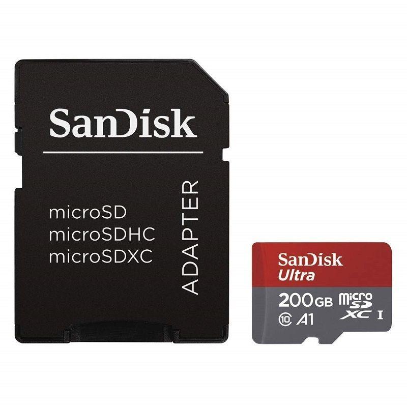 Карта памет SANDISK Ultra microSDHC, 200GB, A1, UHS-I, U1, Class 10, 120MB/s, Адаптер-2