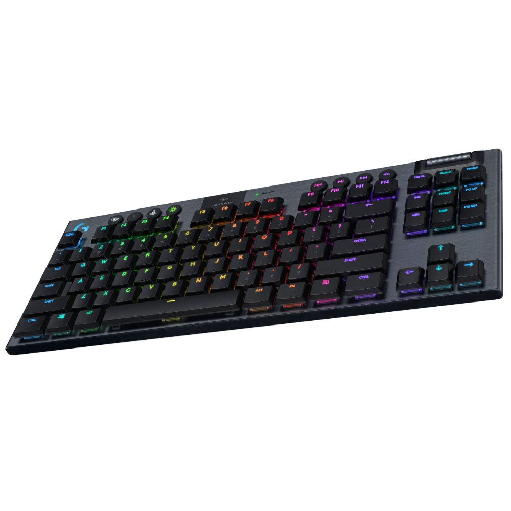 Безжична геймърска механична клавиатура Logitech, G915 TKL Black Lightsync RGB, Tactile суичове-2