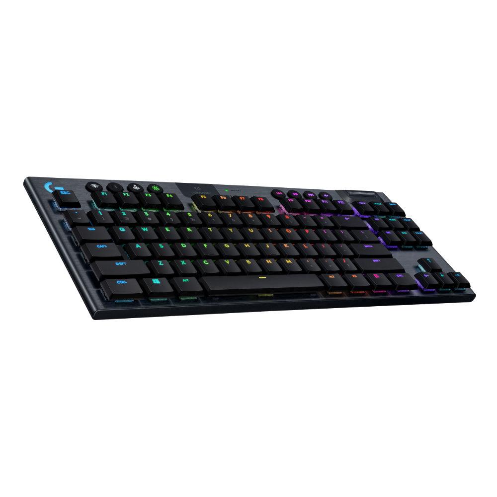 Безжична геймърска механична клавиатура Logitech, G915 TKL Black Lightsync RGB, Tactile суичове-4
