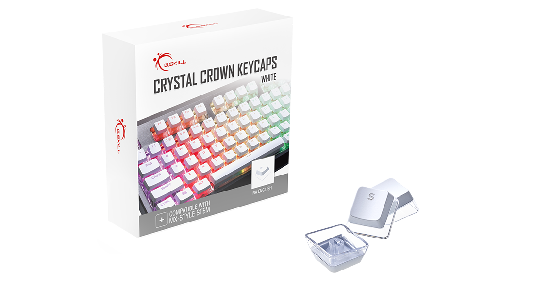 Капачки за механична клавиатура G.SKILL Crystal Crown White 104-Keycap Set US Layout-2