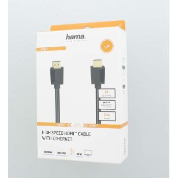 Кабел HAMA High-Speed, HDMI мъжко - HDMI мъжко, 4K, 18GB/s, Ethernet, 5 м, Позл. конектори, Черен-2