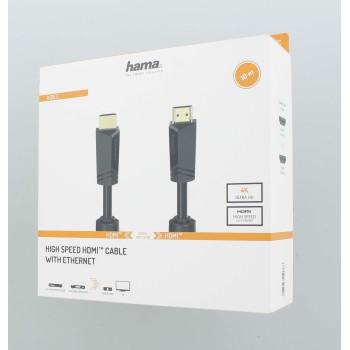 Кабел HAMA High-Speed, HDMI мъжко - HDMI мъжко, 4K, 18GB/s, Ethernet ,10 м, Позл. конектори, 2 филтъра, Черен-2