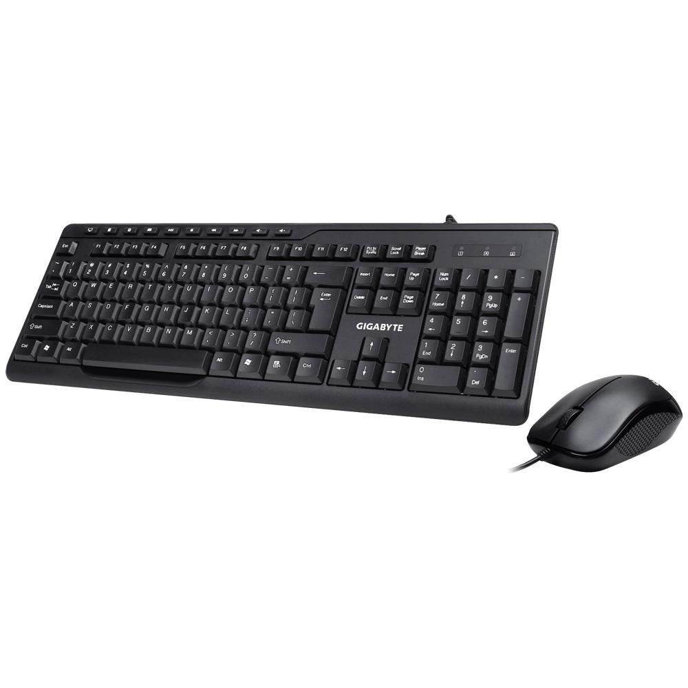 Kомплект жична клавиатура с мишка Gigabyte KM6300, Черен-1