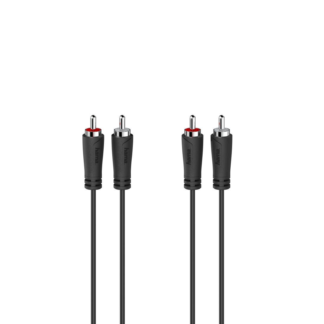 Аудио кабел HAMA, 2 x Чинч мъжко -2 x Чинч мъжко, 5м, Черен