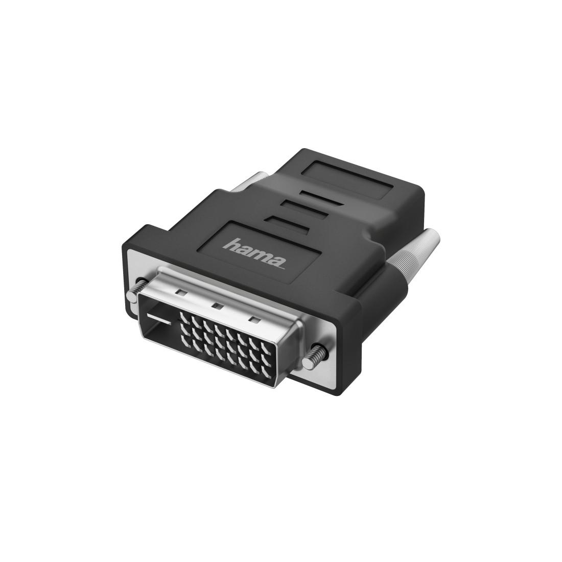 Адаптер HAMA 205169, DVI-D мъжко - HDMI женско, Ultra-HD, 4K, Черен-1