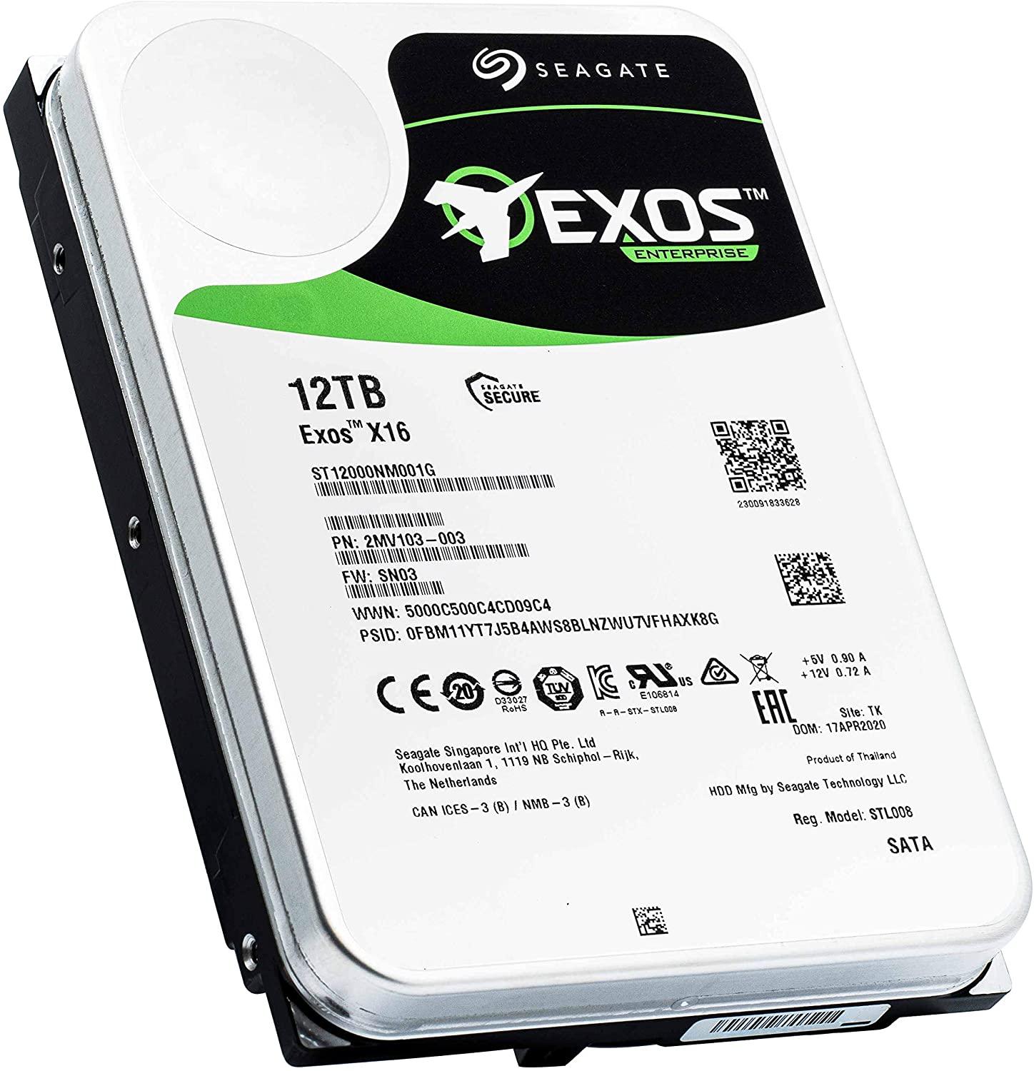 Хард диск SEAGATE Exos X16, 12TB, 256MB, SATA 6.0Gb/s, 7200rpm, ST12000NM001G-2