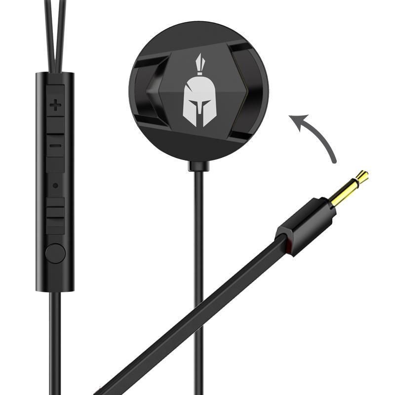 Геймърски слушалки тапи с микрофон Spartan Gear Agoge, Черен-2