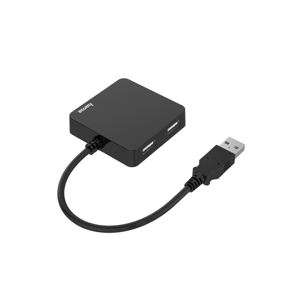 USB хъб HAMA, 4 портов, USB 2.0, 480 Mbit/s, Черен-2