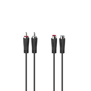 Удължителен аудио кабел HAMA  2 x Чинч мъжко - 2 x Чинч женско, 1.5 м, Черен-1