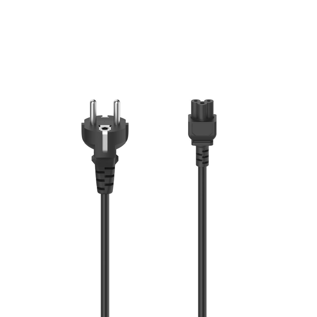 Захранващ кабел HAMA, Шуко, 3pin(IEC C5) женско, 1.5м, Черен-1