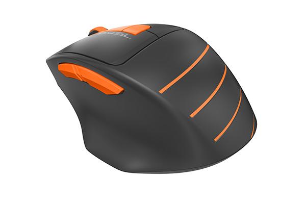 Оптична мишка A4tech FG30S Fstyler, безжична безшумна, Оранжев-3