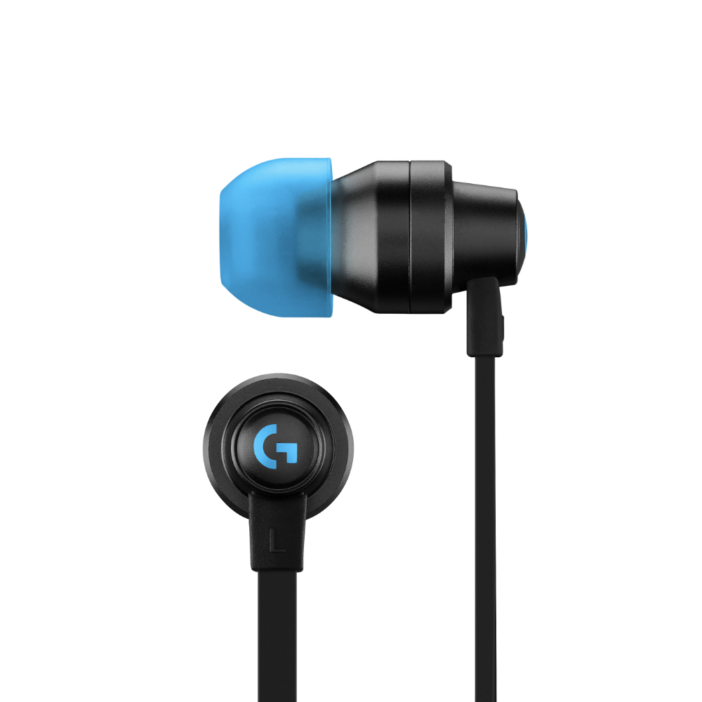 Геймърски слушалки с микрофон Logitech G333 In-ear 3.5 mm + USB-C adapter, тапи жични, черни-3