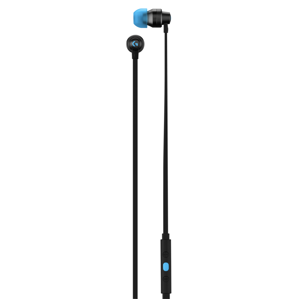 Геймърски слушалки с микрофон Logitech G333 In-ear 3.5 mm + USB-C adapter, тапи жични, черни-4