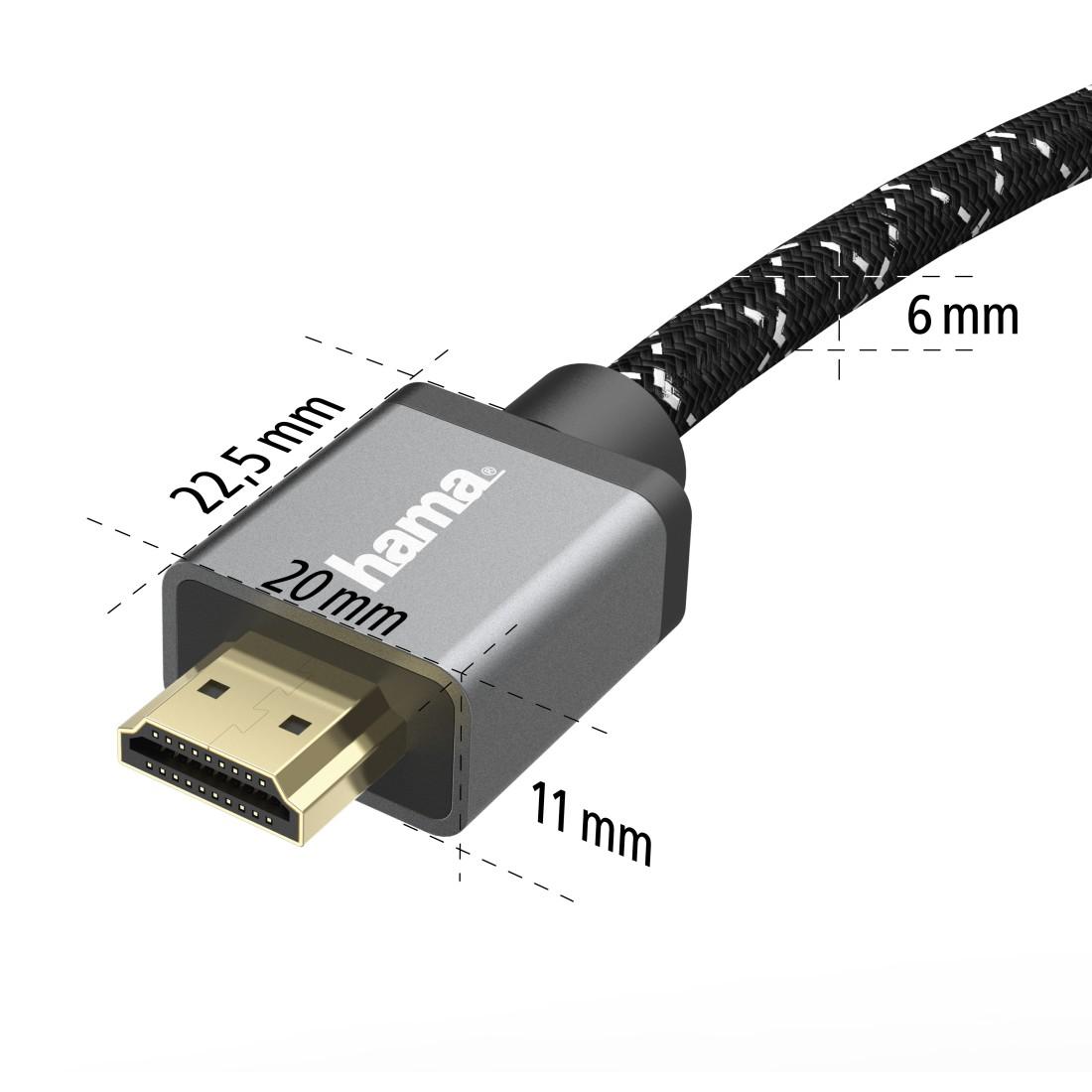Кабел HAMA Ultra HD, HDMI мъжко - HDMI мъжко, 8K, 48GB/s,метал, 2 м, Позл. конектори, Черен-4