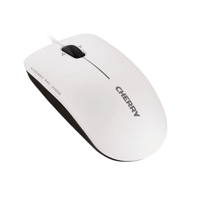 Жична мишка CHERRY MC 2000, 1600dpi, бяла, USB-2