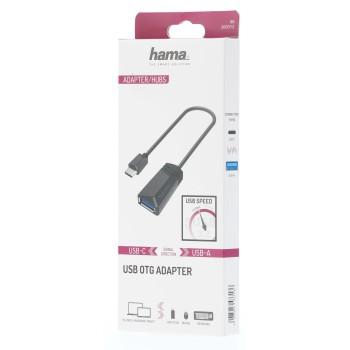 Адаптер HAMA USB-C мъжко - USB 3.2 Gen 1 A женско, 5Gbit/s, 0.15 м., Черен-2