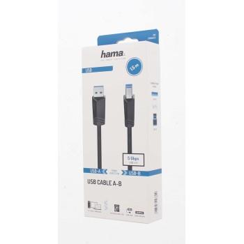 Кабел HAMA USB 3.0 -A мъжко -B мъжко, 1.5 м, 1 звезда-2