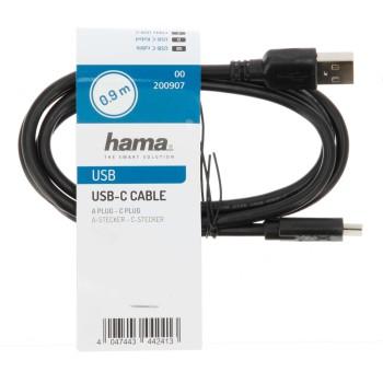 Кабел HAMA USB-C мъжко -USB 2.0 A мъжко, 0.9 м., 480Mbit/s,булк опаковка-3