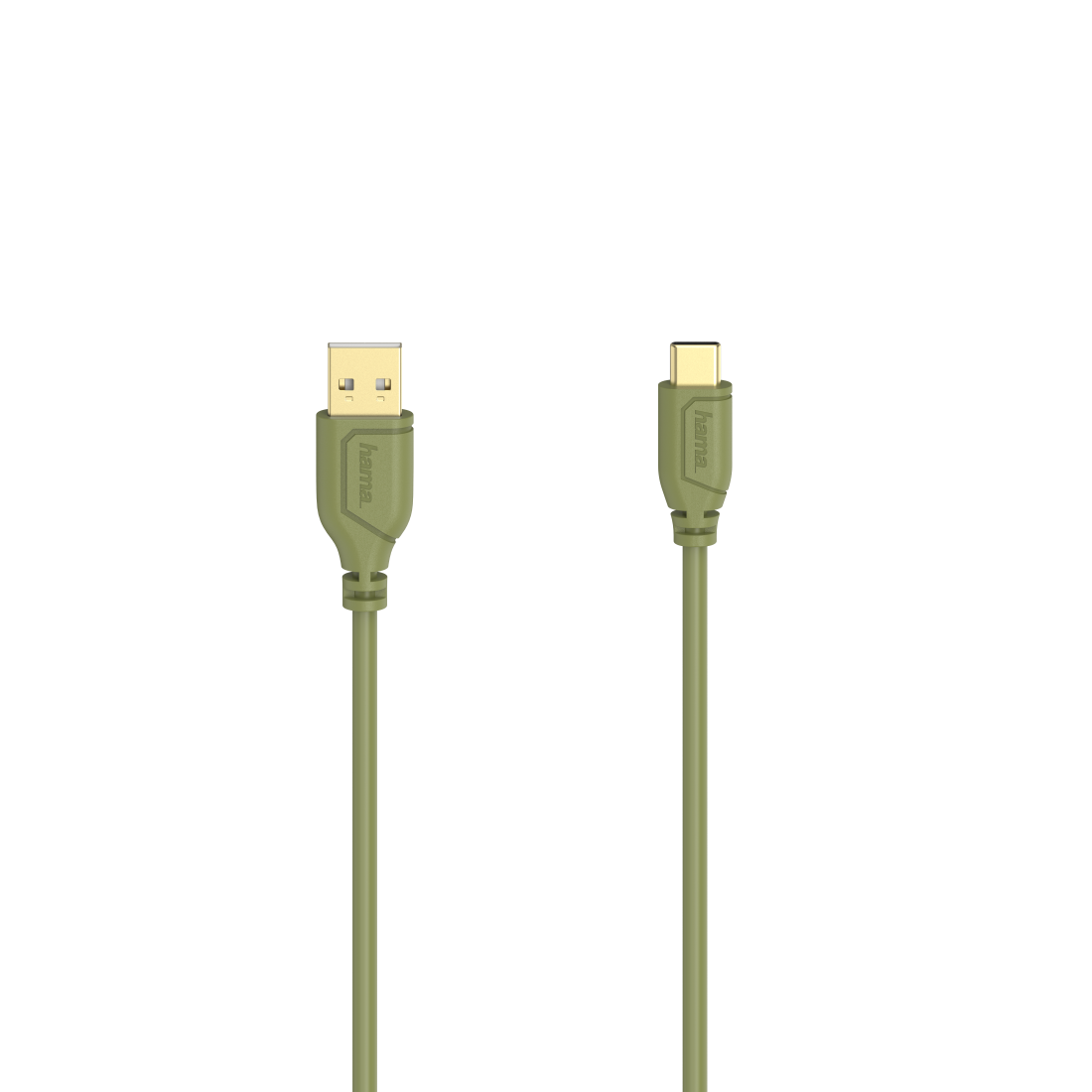 Кабел Hama Flexi-Slim USB-C - USB-A 2.0 мъжко, 0.75м, Зелен-2