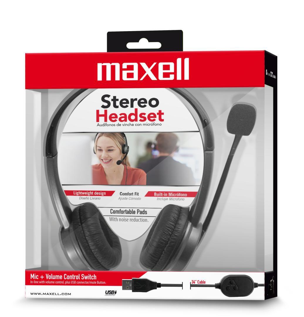 Слушалки с микрофон MAXELL HS-HMIC, Средно големи наушници, USB, Черен-2