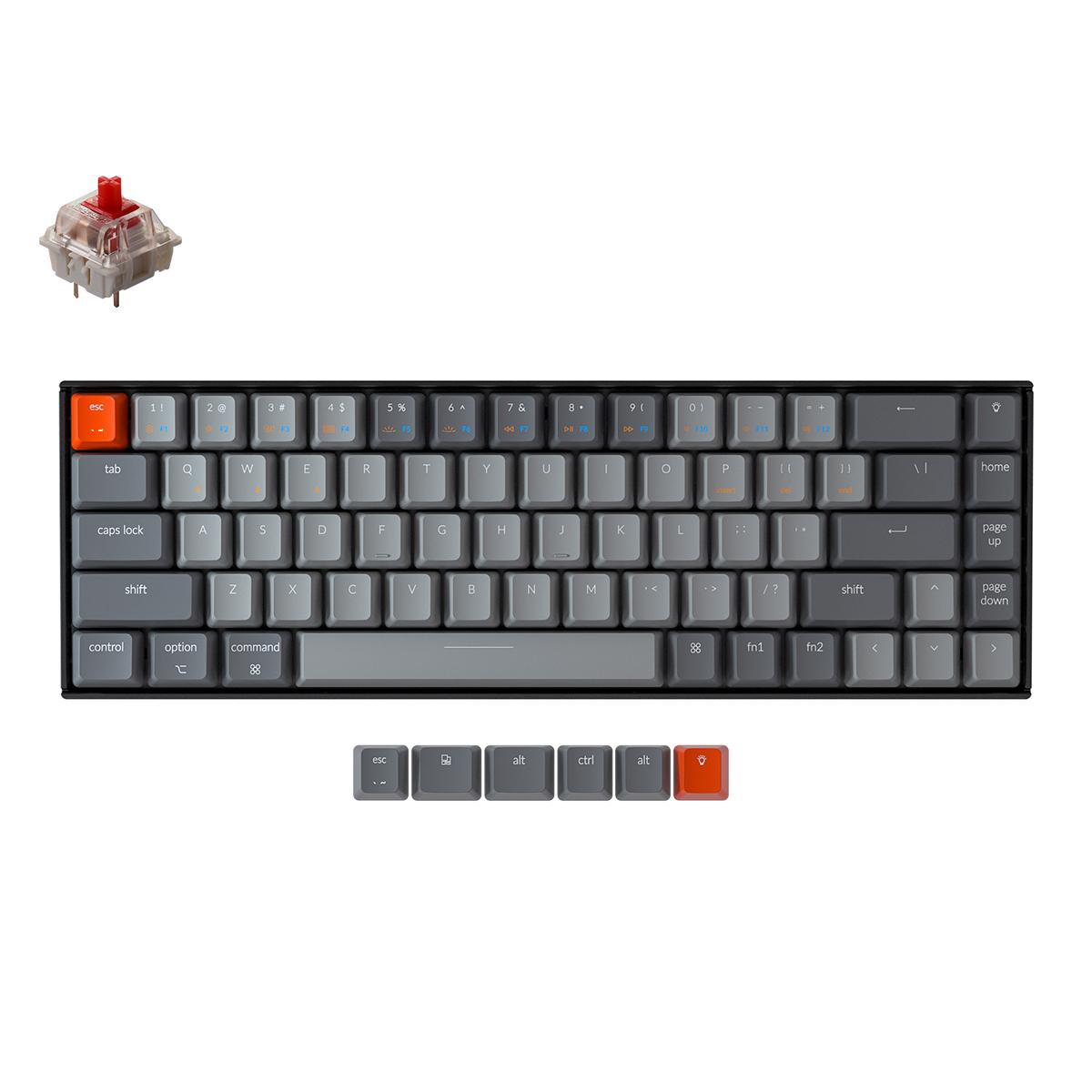 Геймърска Механична клавиатура Keychron K6 Hot-Swappable 65% Gateron Red Switch White LED Gateron Red Switch ABS