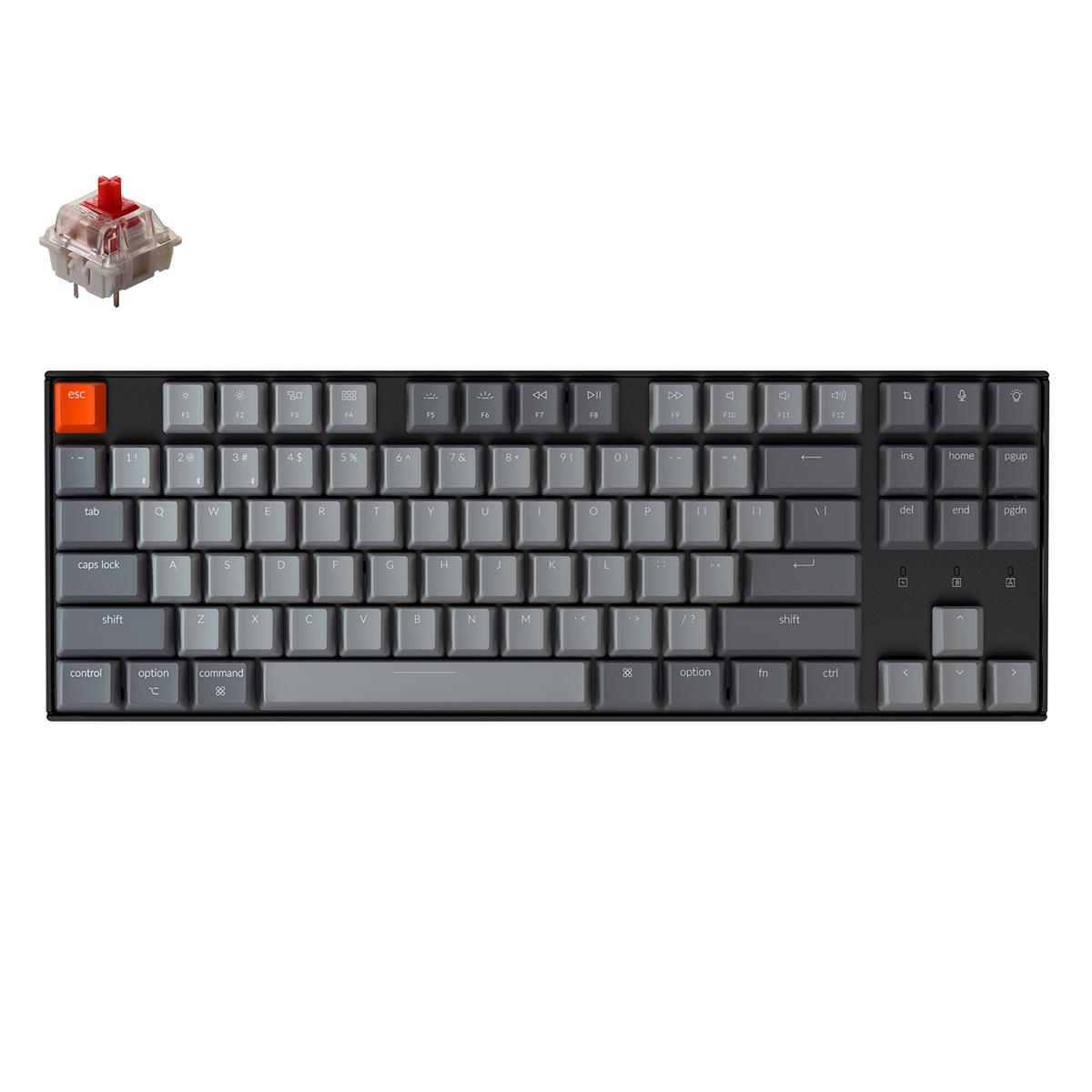 Геймърска Механична клавиатура Keychron K8 Hot-Swappable TKL Gateron Red Switch White LED Gateron Red Switch ABS
