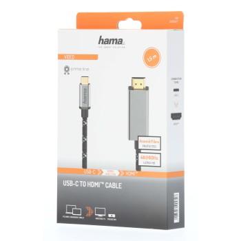 Кабел HAMA 200507, USB-C мъжко - HDMI мъжко, Ultra-HD, 4K@60 Hz, 1.5м, Черен-2