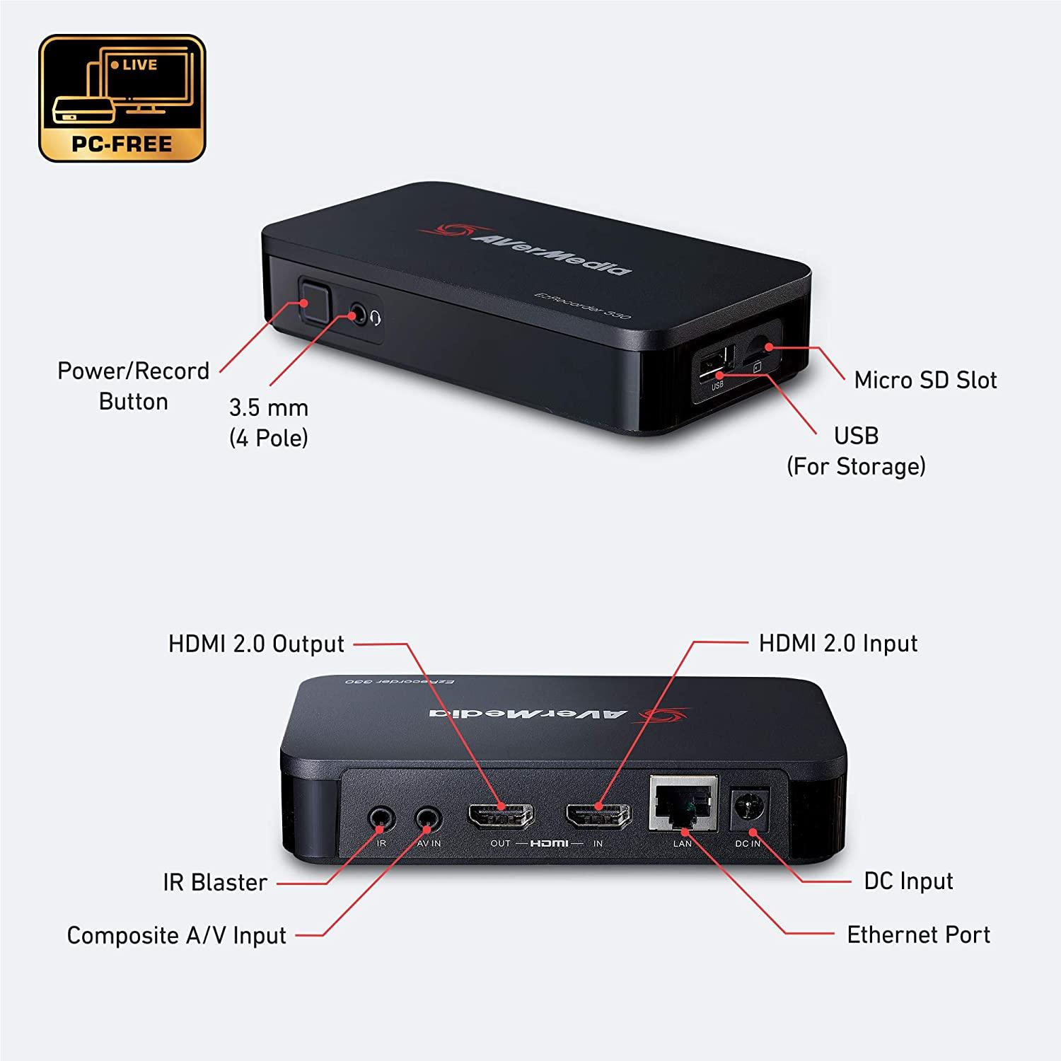 Външен кепчър AVerMedia Capture HD Video EZRecorder 330, HDMI, Composite, USB, RJ45-2