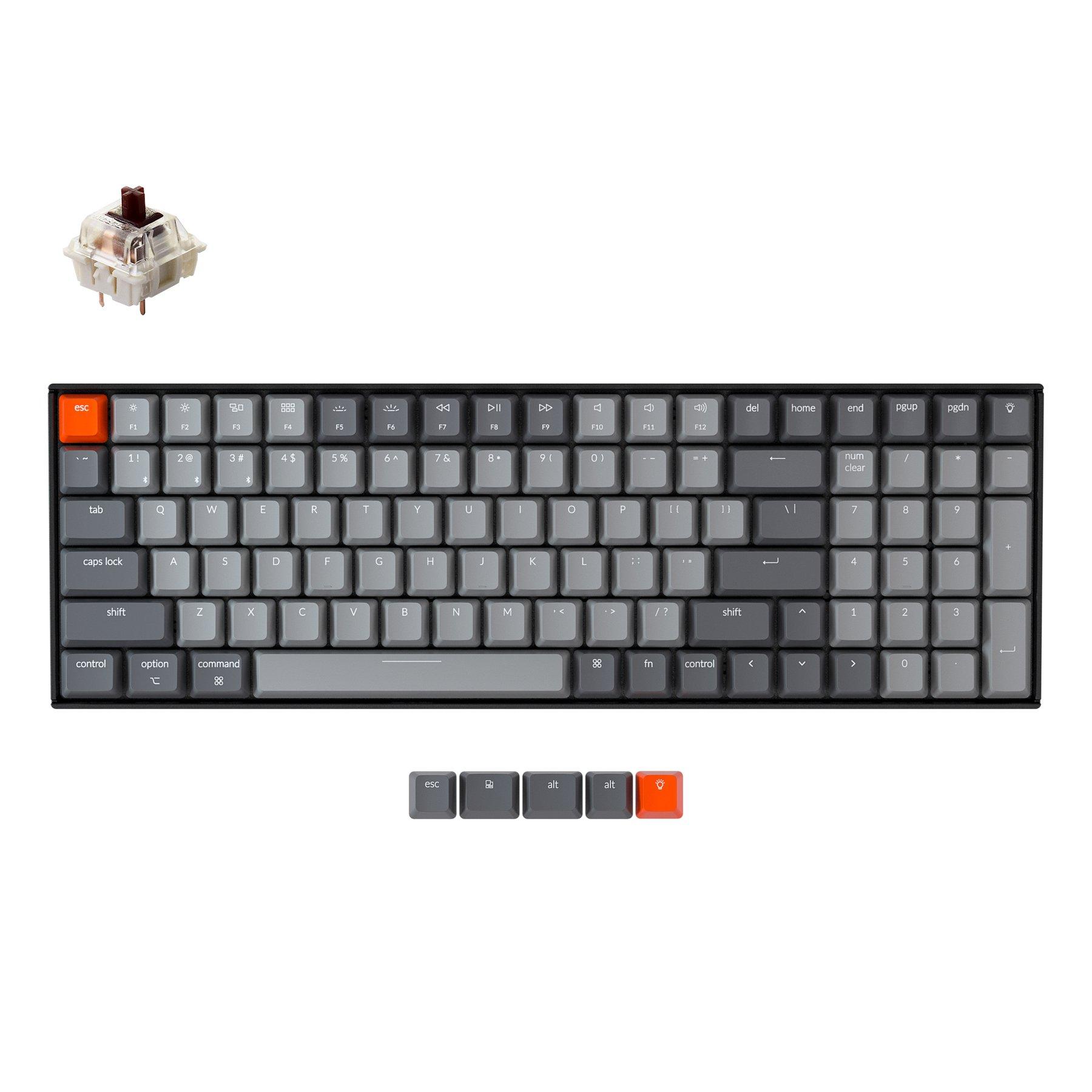 Геймърска Механична клавиатура Keychron K4 Hot-Swappable Full-Size Gateron Brown Switch White LED Gateron Brown Switch ABS-2