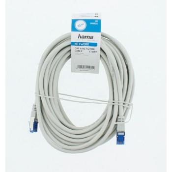 Мрежов пач кабел HAMA F/UTP, CAT 6, RJ-45 - RJ-45, 1Gbit/s, 10.0 m, Сив, Булк-3