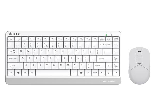 Комплект клавиатура и мишка A4TECH FG1112 Fstyler, Безжичен, 2.4 GHz, Бял-1
