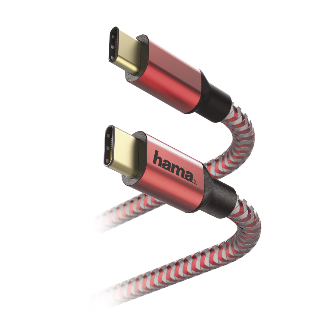 Кабел HAMA Reflective, USB-C мъжко - USB-C мъжко, 480 Mbps, 1.5 м., Червен-2