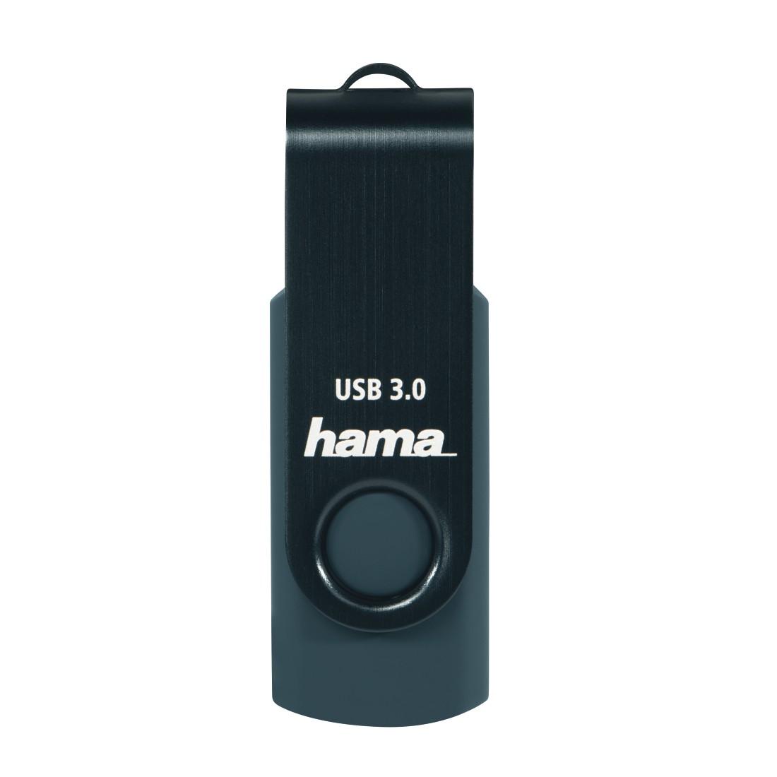 USB памет HAMA Rotate, 64GB, USB 3.0 70 MB/s, Петролно синьо-2