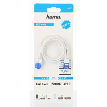 Мрежов кабел HAMA Flexi-Slim, U/UTP CAT 6a, 10 Gbit/s, RJ-45 - RJ45, 0.75 m, Бял-2