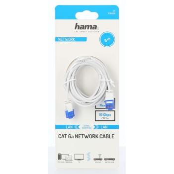 Мрежов кабел HAMA Flexi-Slim, U/UTP CAT 6a, 10 Gbit/s, RJ-45 - RJ45, 3.0 m, Бял-2