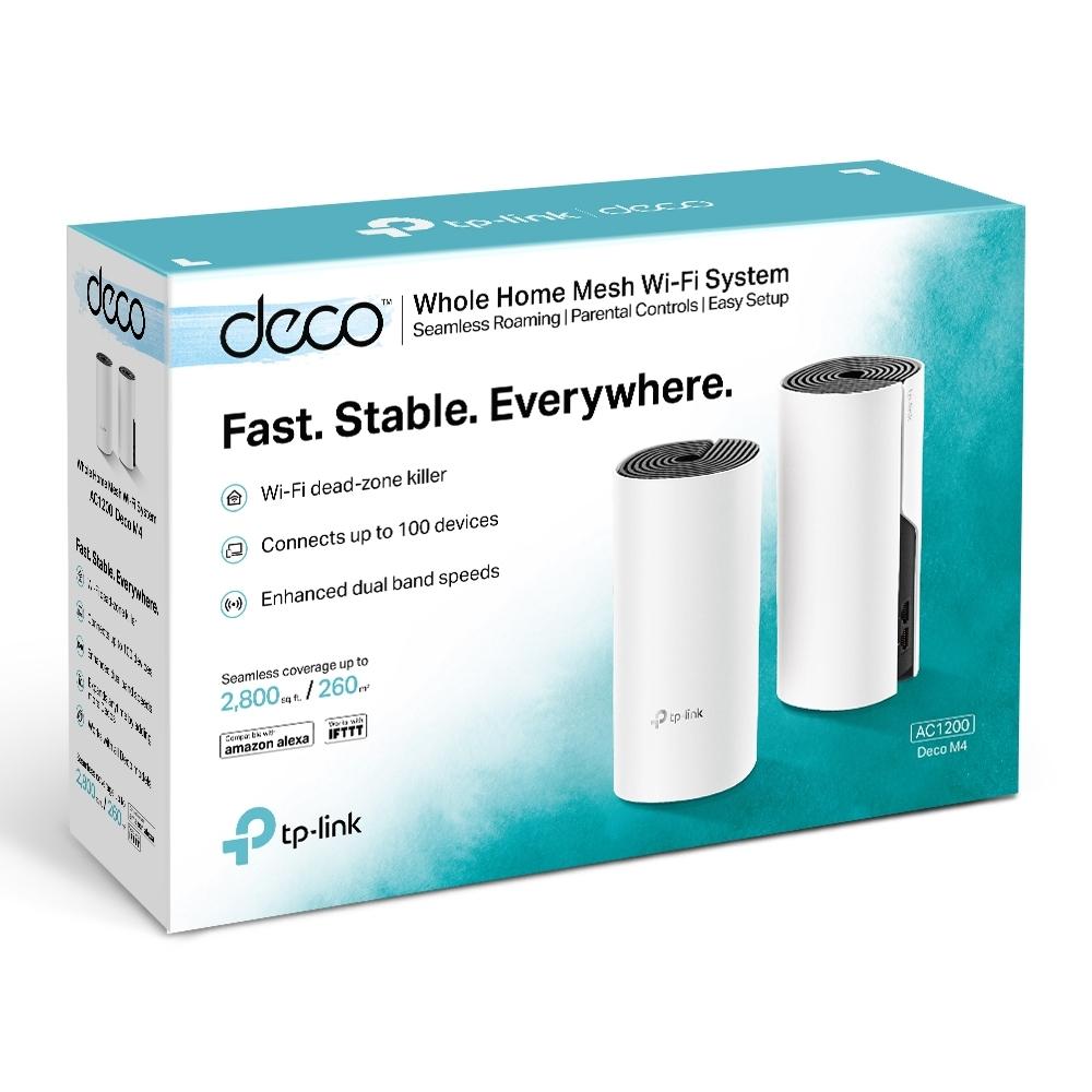 Безжичен рутер TP-Link Deco M4, AC1200, 2.4/5 GHz, 300 -  867 Mbps, Gigabit, 2 бр. в комплект-3