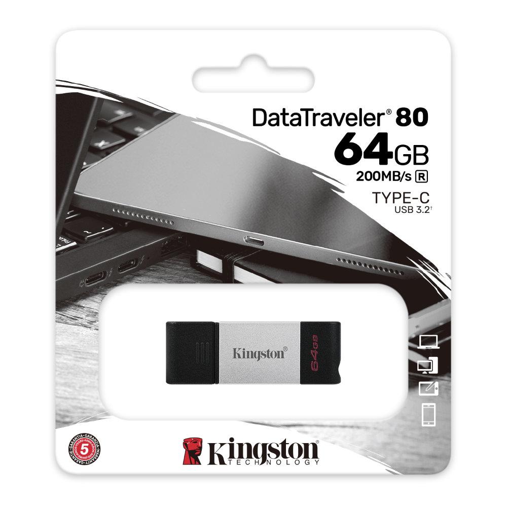 USB памет KINGSTON DataTraveler 80, 64GB, USB-C 3.2 Gen 1, Черна-4