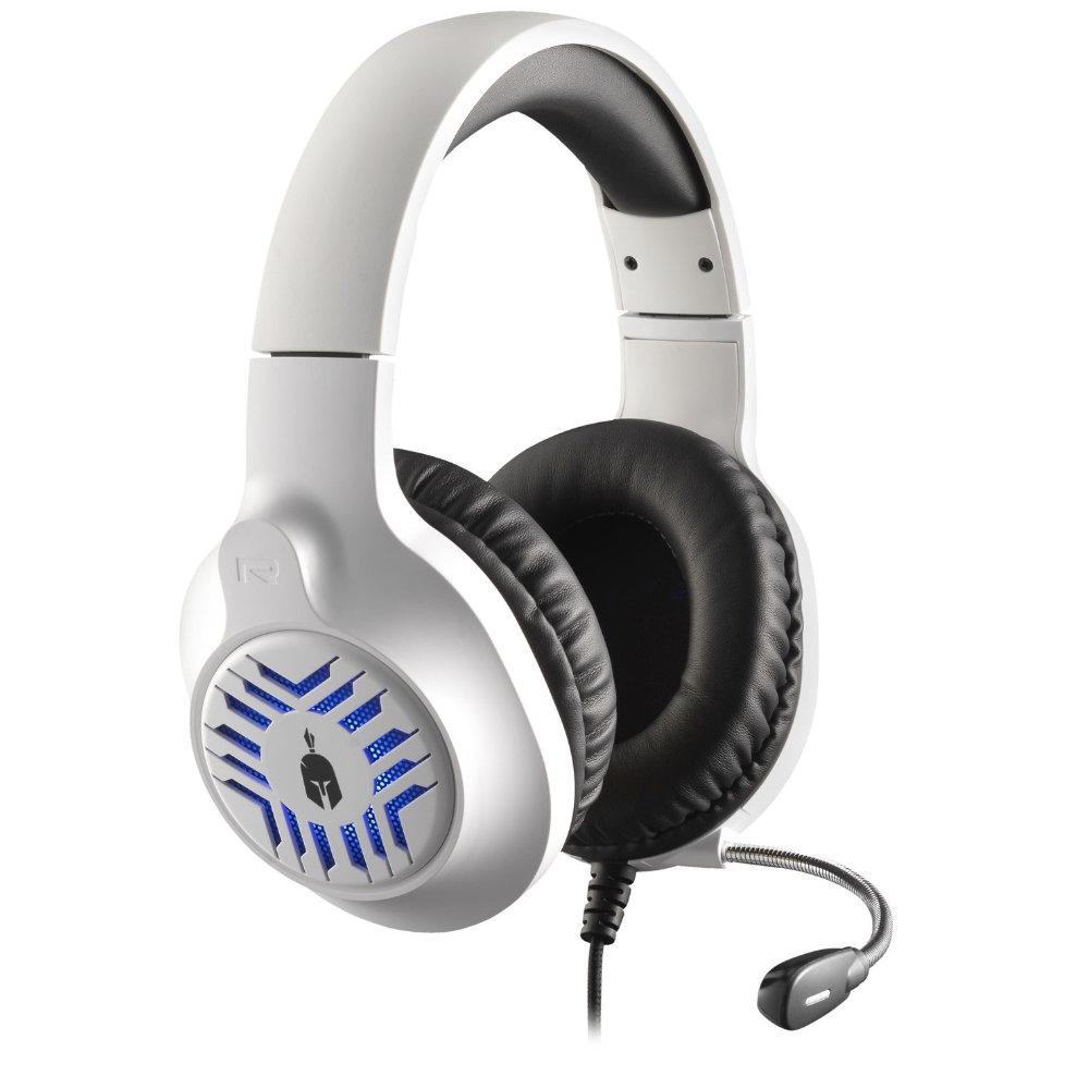 Геймърски слушалки Spartan Gear Medusa, Микрофон, Бял/Черен