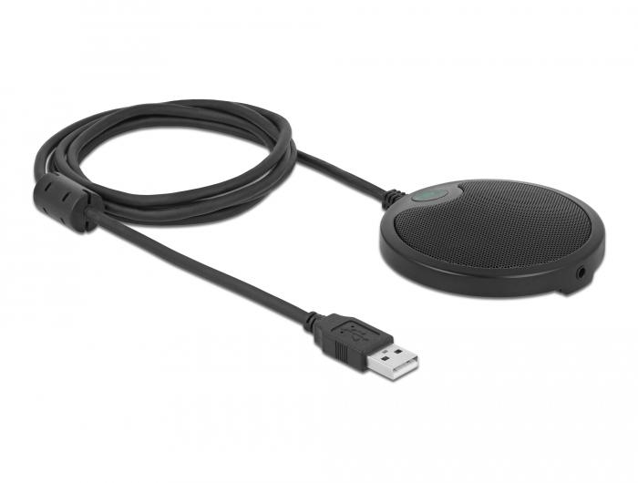 Настолен микрофон Delock 20672, Omnidirectional, USB, Черен