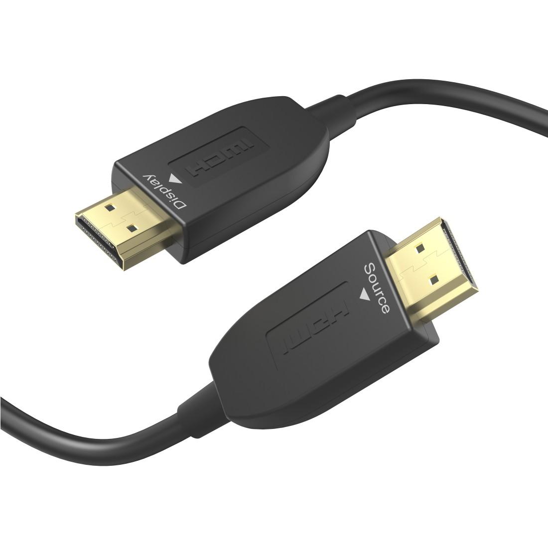 Оптичен активен кабел HAMA Optical, HDMI мъжко - HDMI мъжко, Ethernet, 8K, 3м, Позл.конектори, Черен-3