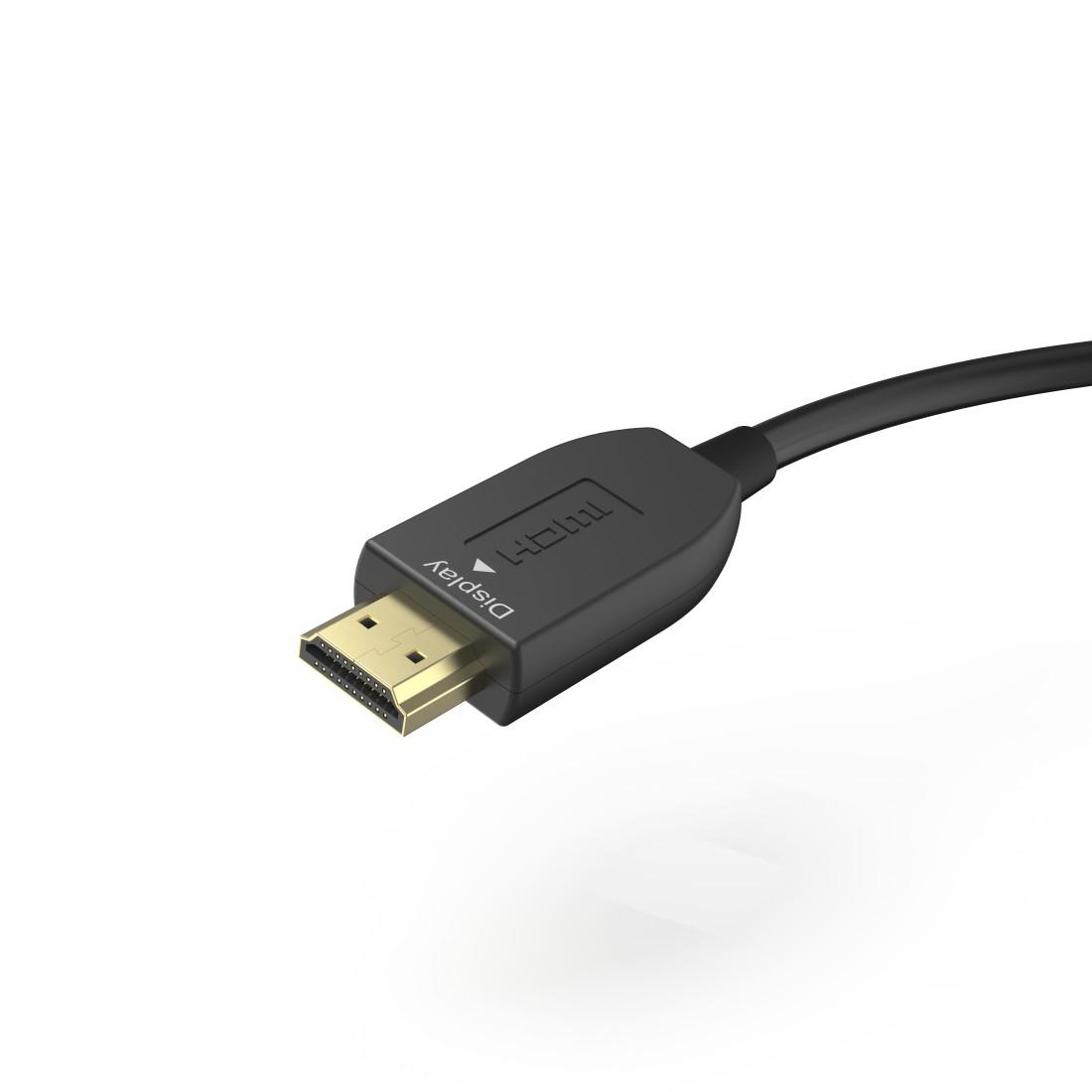 Оптичен активен кабел HAMA Optical, HDMI мъжко - HDMI мъжко, Ethernet, 8K, 3м, Позл.конектори, Черен-4