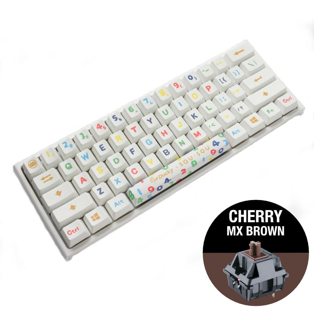 Геймърска механична клавиатура Ducky x SOU SOU One 2 Mini White RGB, Cherry MX Brown-2
