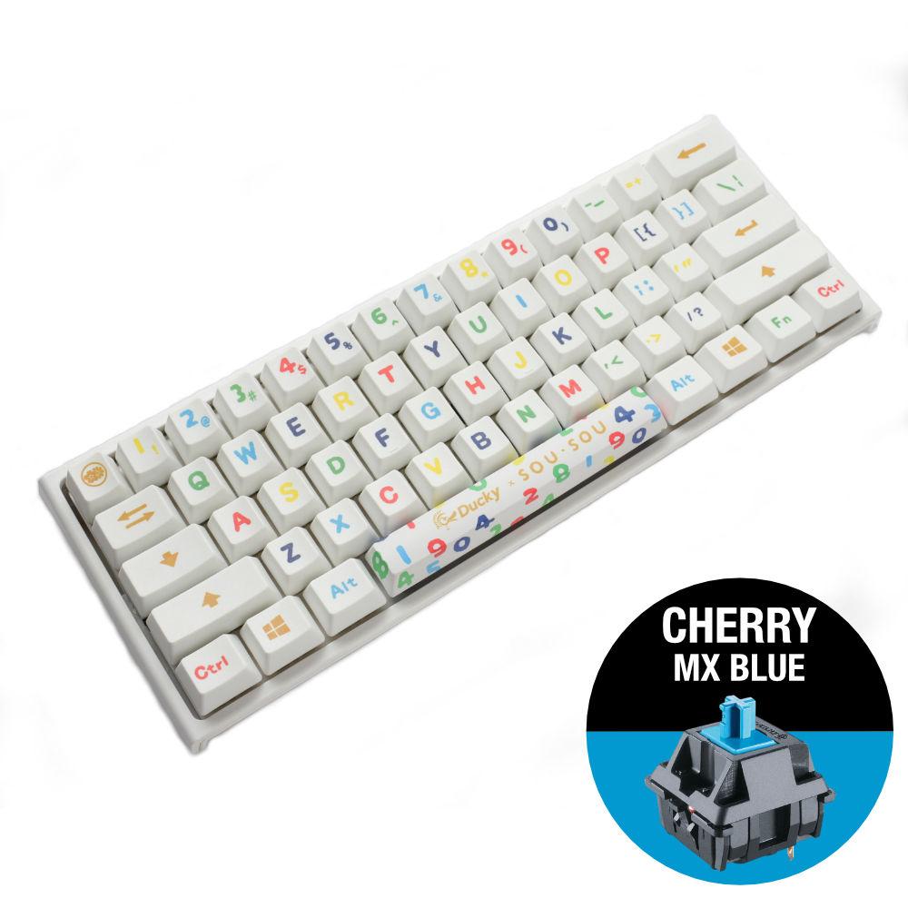 Геймърска механична клавиатура Ducky x SOU SOU One 2 Mini White RGB, Cherry MX Blue-2
