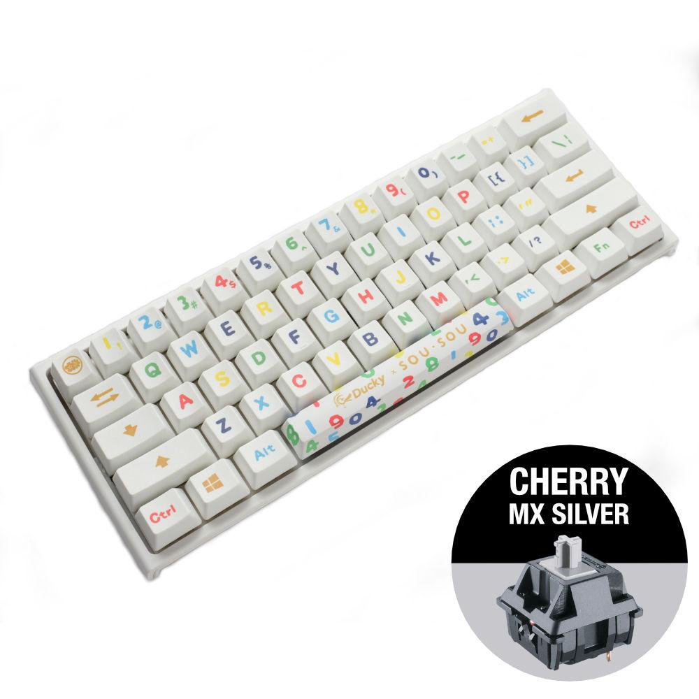 Геймърска механична клавиатура Ducky x SOU SOU One 2 Mini White RGB, Cherry MX Silver-2